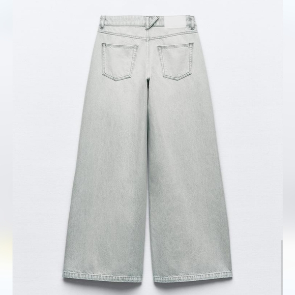 ZARA mid rise palazzo wide jeans grey - Picture 13 of 16